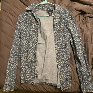 Denim&Co medium, floral button-up denim/jean jacket